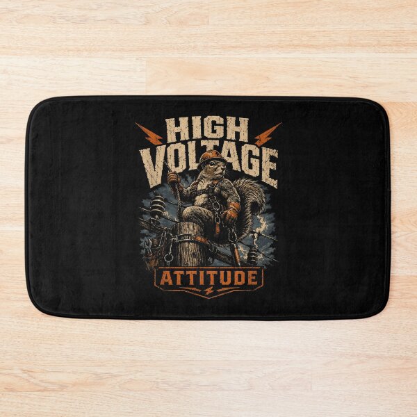 Item preview, High Voltage Attitude Squirrel Lineman Electrician Vintage Graphic designed and sold by Mind-Drift.