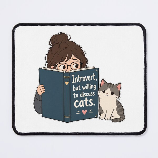 Item preview, Introvert But Willing To Discuss Cats designed and sold by Studio Cozy.