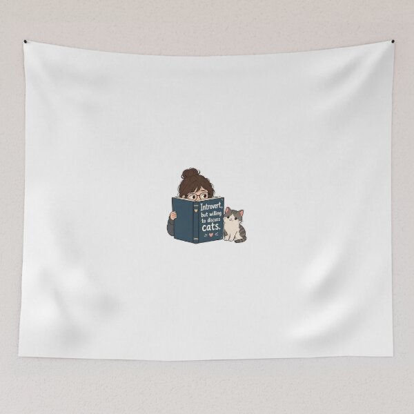 Item preview, Introvert But Willing To Discuss Cats designed and sold by Studio Cozy.