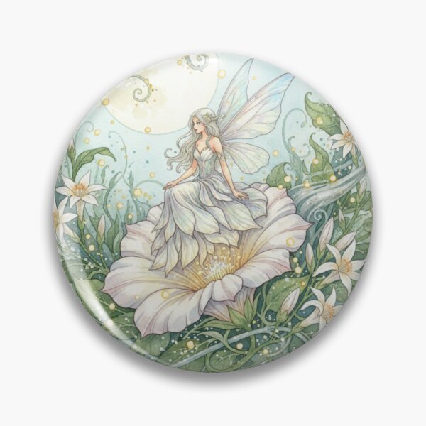 Item preview, Moonpetal Fairy Haven – Enchanted Watercolor Moon Garden Illustration designed and sold by Dream Bloom Gallery.