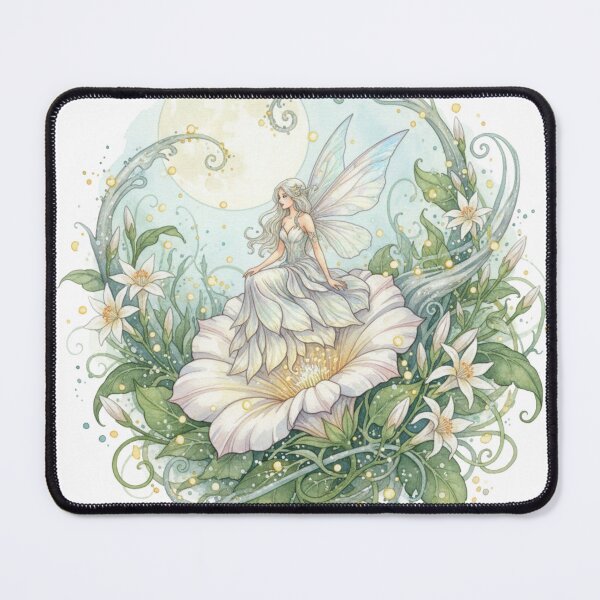 Item preview, Moonpetal Fairy Haven – Enchanted Watercolor Moon Garden Illustration designed and sold by Oonward2021.