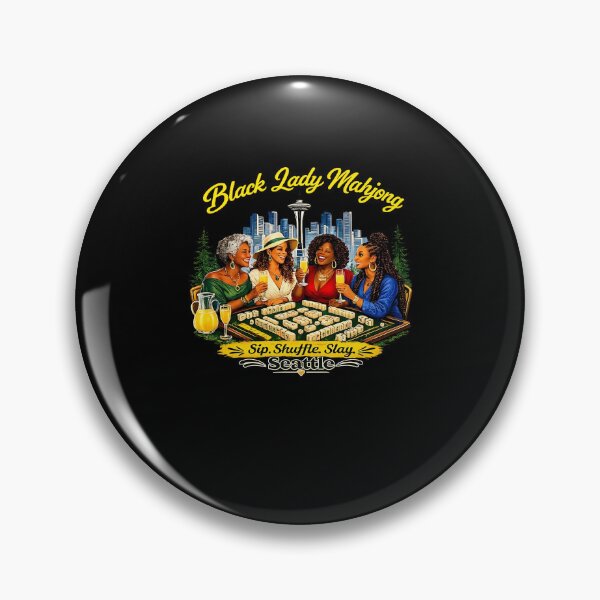 Item preview, Black Lady Mahjong Sip Shuffle Slay Girls Game Night designed and sold by Mind-Drift.