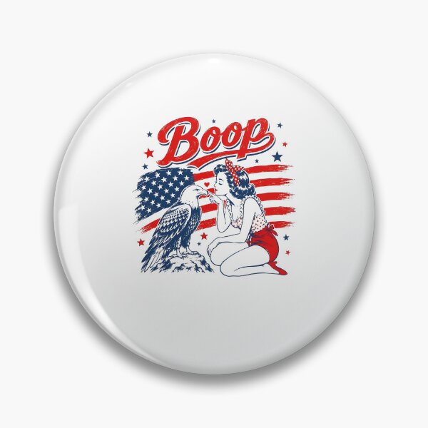 Item preview, Boop Patriotic Pinup Girl Bald Eagle 4th of July American Flag designed and sold by Mind-Drift.