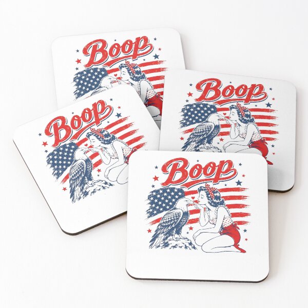 Item preview, Boop Patriotic Pinup Girl Bald Eagle 4th of July American Flag designed and sold by Mind-Drift.
