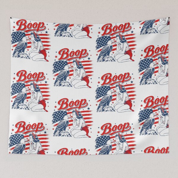 Item preview, Boop Patriotic Pinup Girl Bald Eagle 4th of July American Flag designed and sold by Mind-Drift.