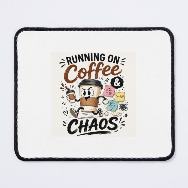 Item preview, Running on Coffee & Chaos Funny Coffee Lover Cartoon Design designed and sold by Zentroodle.