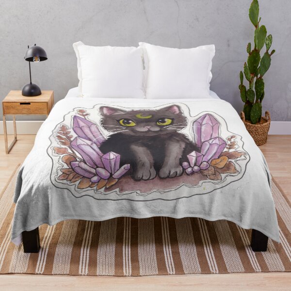 Item preview, Gem Kitty — Cute Hand Drawn Gothic Cat Art designed and sold by Darkfully-Done.