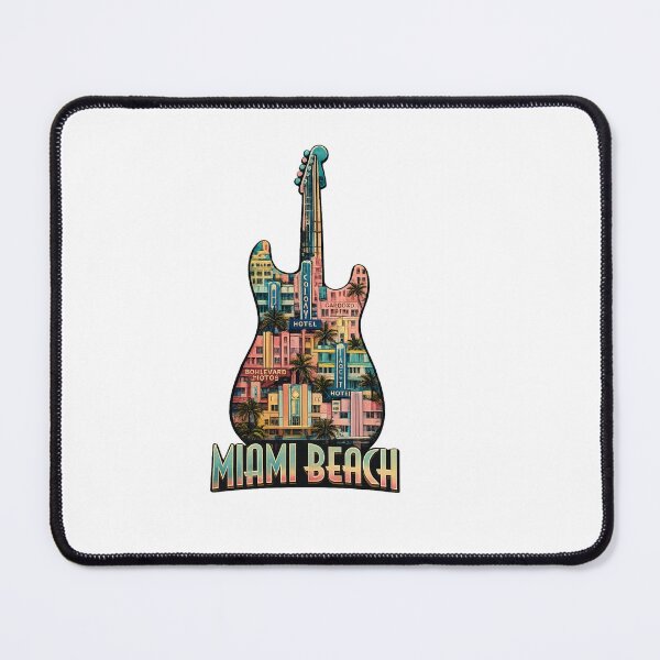 Item preview, Miami Beach Guitar Shirt - Art Deco Hotels Gift for Music Lovers. designed and sold by UrbanPrintVibes.