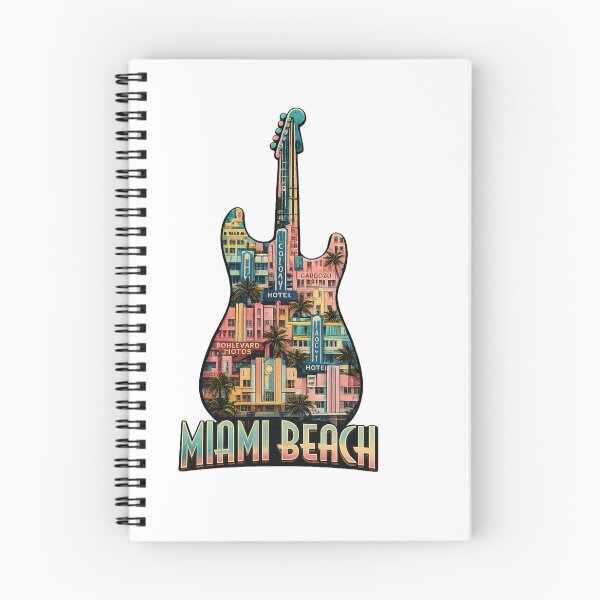 Item preview,  Miami Beach Guitar Shirt - Art Deco Hotels Gift for Music Lovers. designed and sold by UrbanPrintVibes.