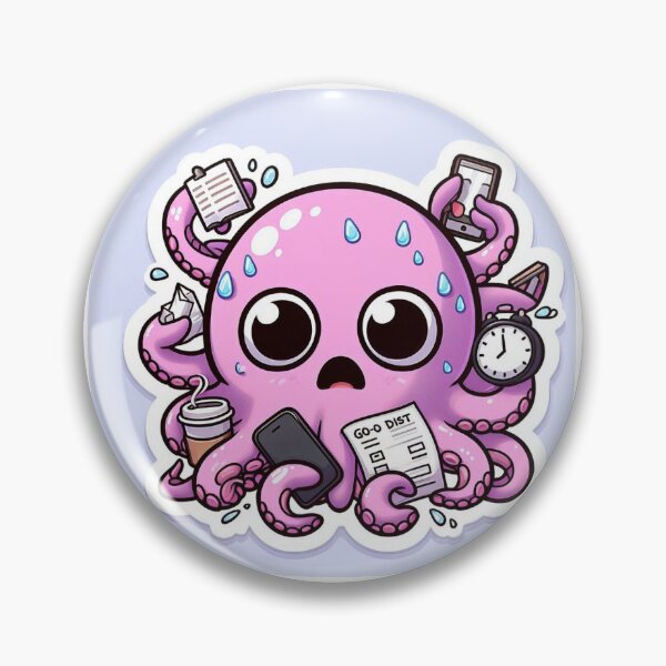 Item preview, Kawaii Overwhelmed Octopus Sticker designed and sold by PastelPawsArt.