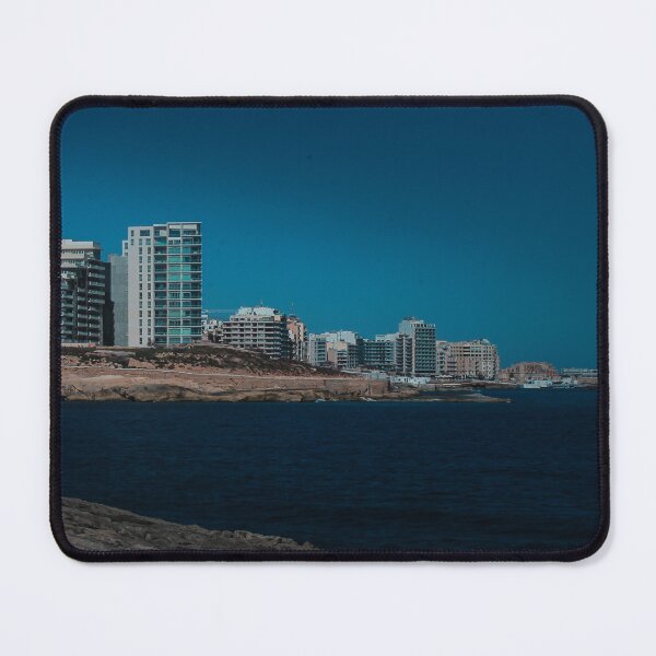 Item preview, Coastal City Waterfront With Modern Apartment Buildings Overlooking Deep Blue Sea And Rocky Shoreline designed and sold by Nmallia.
