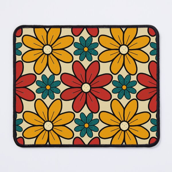 Item preview, Green, Red and Yellow Vintage Flowers Design E9 designed and sold by StefanStudioArt.