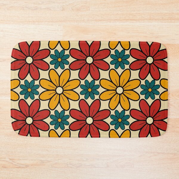 Item preview, Green, Red and Yellow Vintage Flowers Design E9 designed and sold by StefanStudioArt.