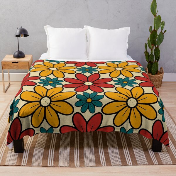 Item preview, Green, Red and Yellow Vintage Flowers Design E9 designed and sold by StefanStudioArt.