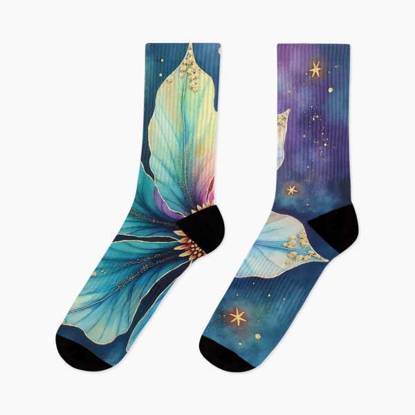 Item preview, Aurora Starpetal Bloom – Celestial Watercolor Fantasy Flower Illustration designed and sold by Oonward2021.