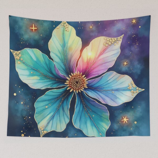 Item preview, Aurora Starpetal Bloom – Celestial Watercolor Fantasy Flower Illustration designed and sold by Oonward2021.