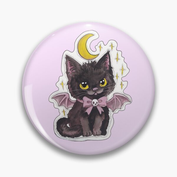 Item preview, Demon Kitty — Cute Hand Drawn Gothic Cat Art designed and sold by Darkfully-Done.
