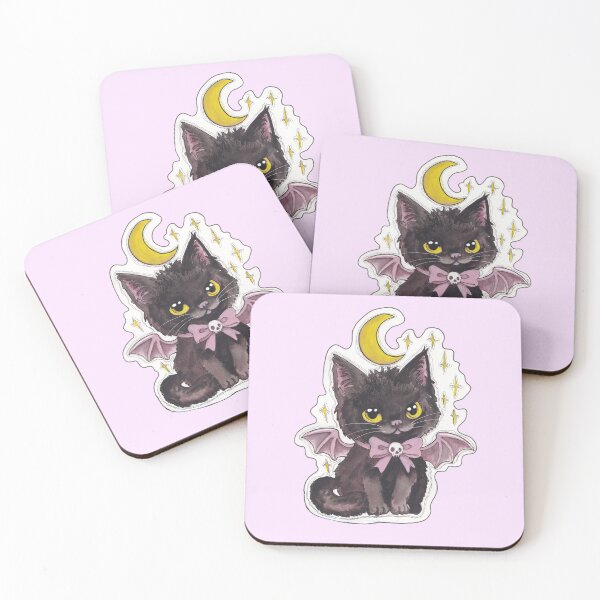Item preview, Demon Kitty — Cute Hand Drawn Gothic Cat Art designed and sold by Darkfully-Done.