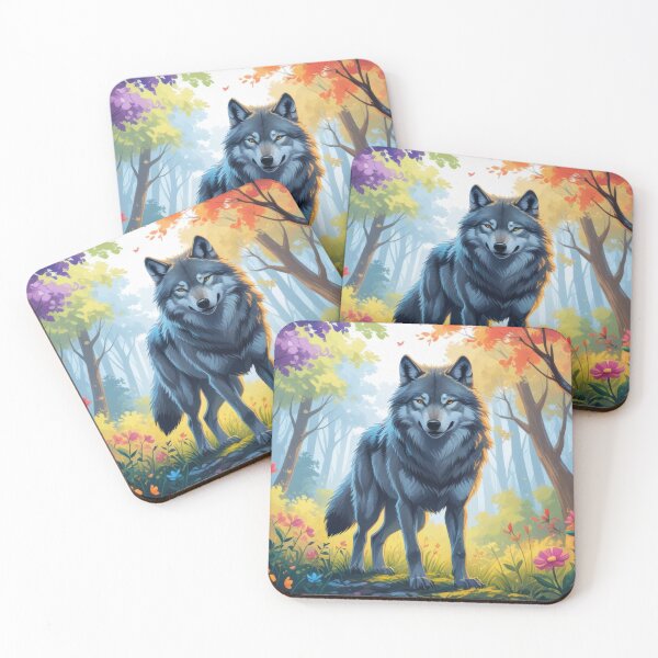 Item preview, Majestic Wolf in Colorful Forest designed and sold by Nick Seidel.