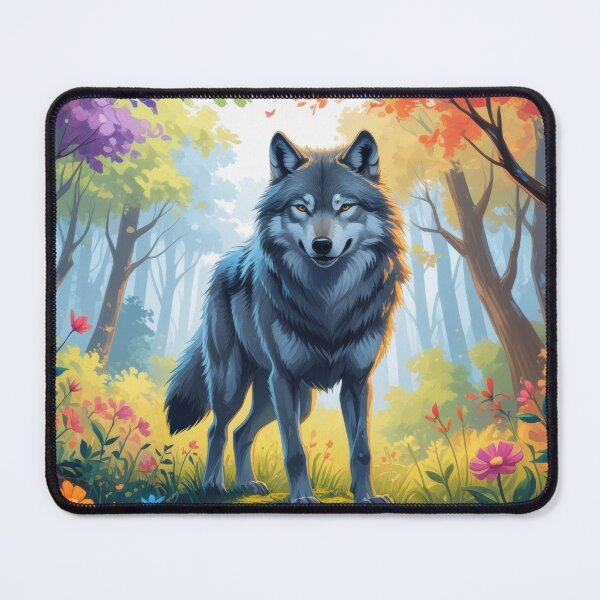 Item preview, Majestic Wolf in Colorful Forest designed and sold by Nick Seidel.