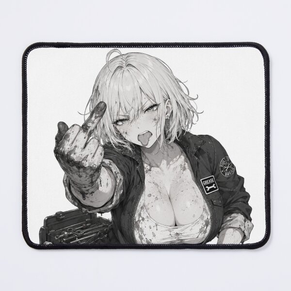 Item preview, Anime Mechanic Girl – Black and White Automotive Waifu designed and sold by Ericks0087.