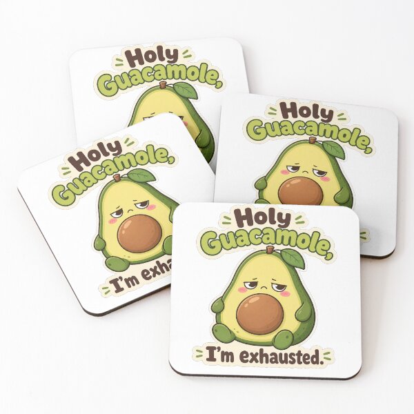 Item preview, Funny Tired Avocado Holy Guacamole Pun designed and sold by Studio Cozy.