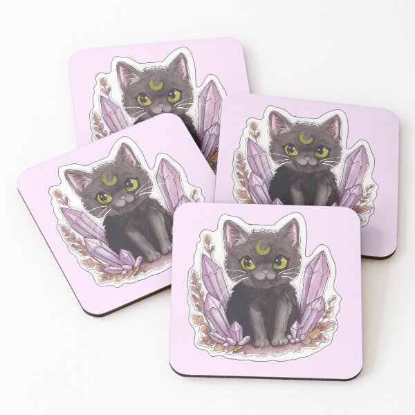 Item preview, Gem Kitty — Cute Hand Drawn Gothic Cat Art designed and sold by Darkfully-Done.
