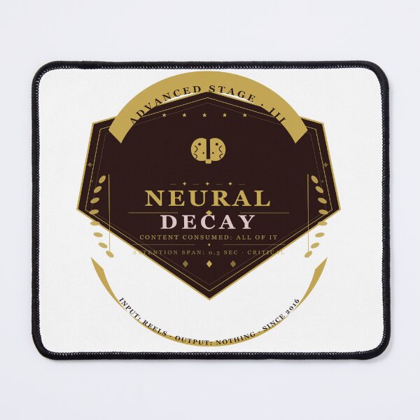 Item preview, Neural Decay Badge — Funny Vintage Military Shield Sticker | Short Form Content Humor Gift designed and sold by Mega-Shopping.