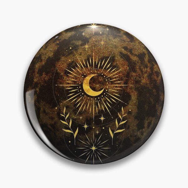 Item preview, Mystical golden celestial Moon and Radiant star art  designed and sold by FahdSpaceArt.