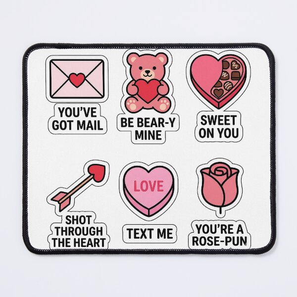 Item preview, Kawaii Sweet Valentine Sticker Pack - Cute Cupid & Love Heart Puns designed and sold by SimpleP.