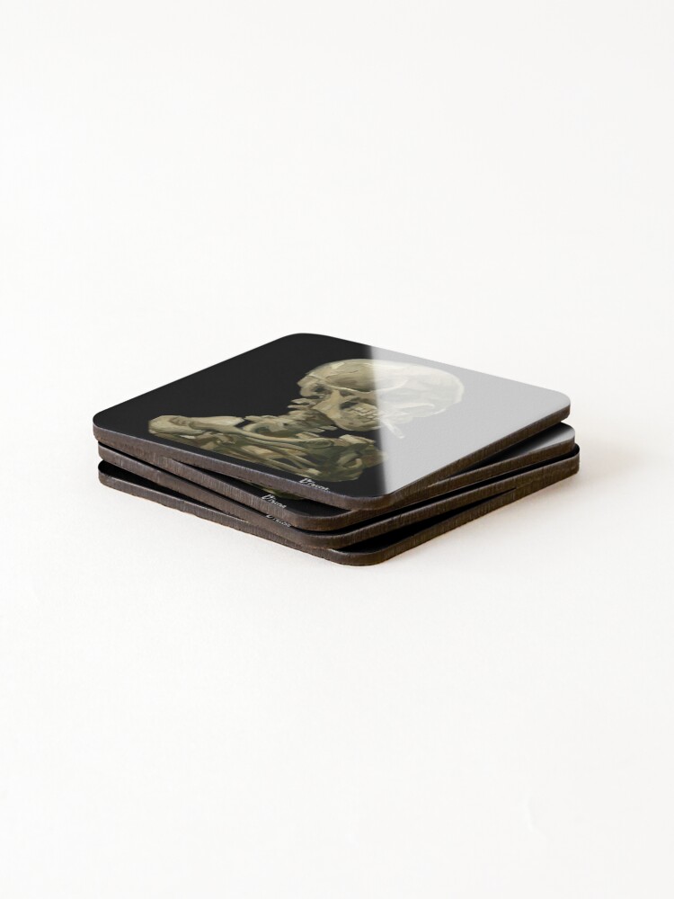 Alternate view of Van Gogh, Head of Skeleton Artwork Skull Reproduction, Posters, Tshirts, Prints, Bags, Men, Women, Kids Coasters (Set of 4)