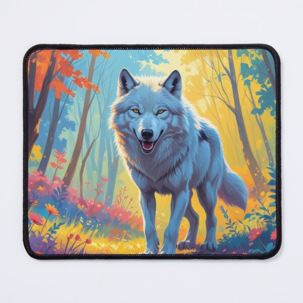 Item preview, Majestic White Wolf in Vibrant Forest designed and sold by Nick Seidel.
