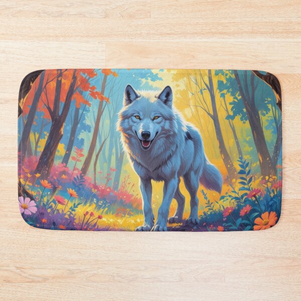 Item preview, Majestic White Wolf in Vibrant Forest designed and sold by Nick Seidel.