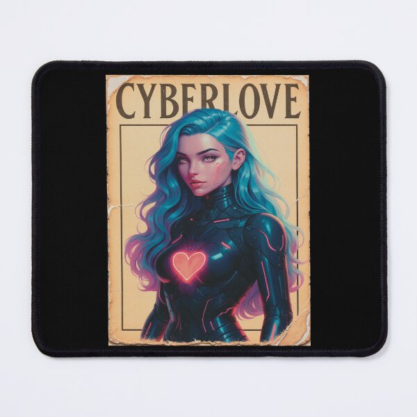 Item preview, Cyberlove – Cyber Flameheart | Retro Futuristic Poster ✦ designed and sold by ROYFOREVER by Yasemin .