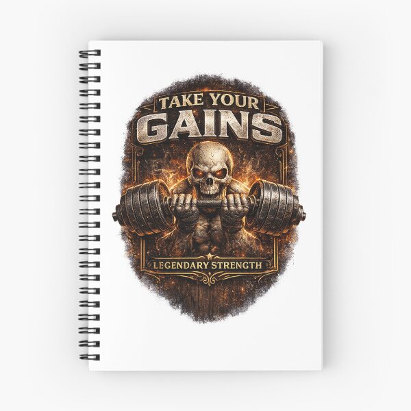 Item preview, Take Your Gains Skull Gym Design designed and sold by ZovLane.