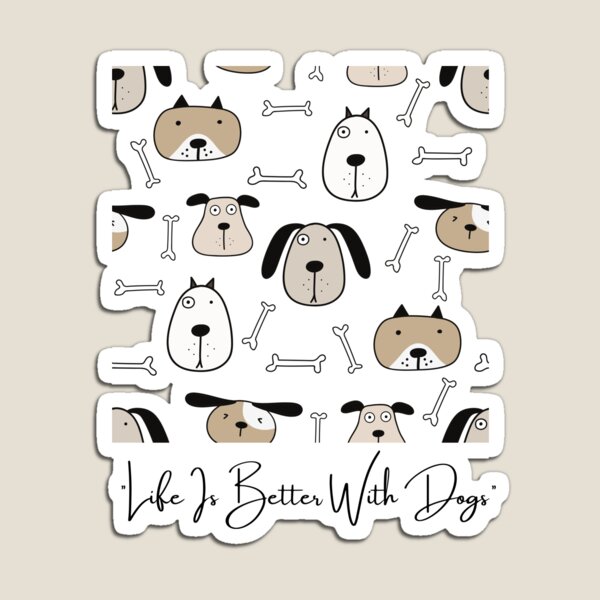 Item preview, Life Is Better With Dogs – Cute Puppy Pattern Dog Lover T-Shirt designed and sold by NooHaART.
