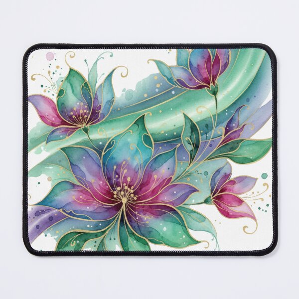 Item preview, Aurora Jewelblossom Symphony – Luxury Watercolor Fantasy Floral Illustration designed and sold by Oonward2021.