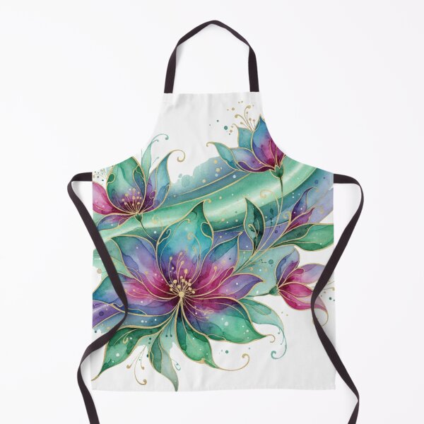 Item preview, Aurora Jewelblossom Symphony – Luxury Watercolor Fantasy Floral Illustration designed and sold by Oonward2021.
