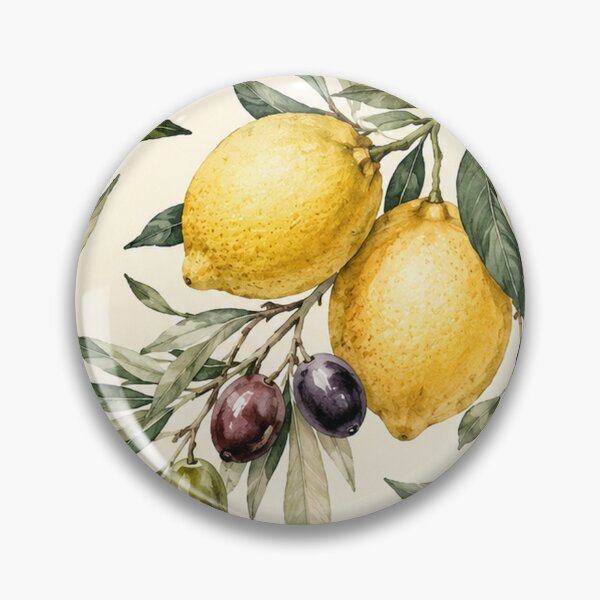Item preview, Watercolor Lemon & Olive Branch Pattern | Mediterranean Botanical Art designed and sold by TheSlowShore.