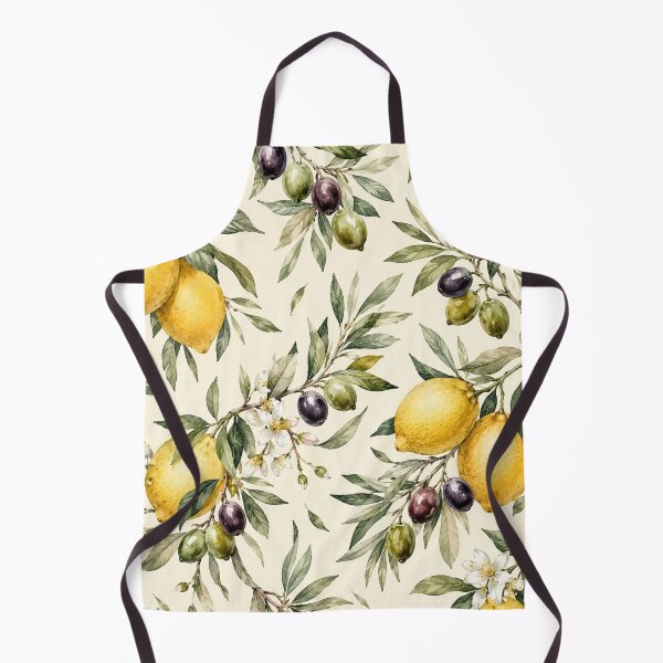 Item preview, Watercolor Lemon & Olive Branch Pattern | Mediterranean Botanical Art designed and sold by TheSlowShore.