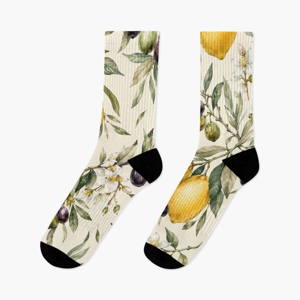 Item preview, Watercolor Lemon & Olive Branch Pattern | Mediterranean Botanical Art designed and sold by TheSlowShore.