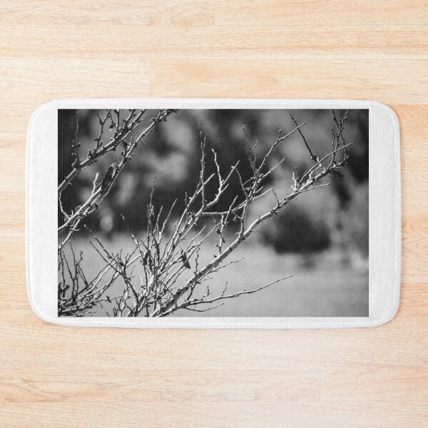 Item preview, Black and White Close-Up of Bare Winter Branches and Twigs With Soft Bokeh Background designed and sold by Nmallia.