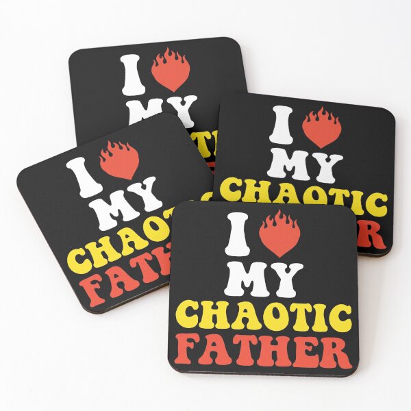 Item preview, I Love My Chaotic Father Retro Flame Heart Father's Day designed and sold by TeNovaStudio.