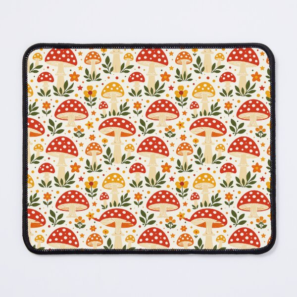 Item preview, Retro Folk Art Mushroom Seamless Pattern Flat Graphic designed and sold by Inkworksbyshery.