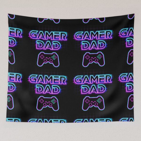 Item preview, Gamer Dad Retro Neon Cyberpunk Gaming Father’s Day designed and sold by Hazelartdesign.