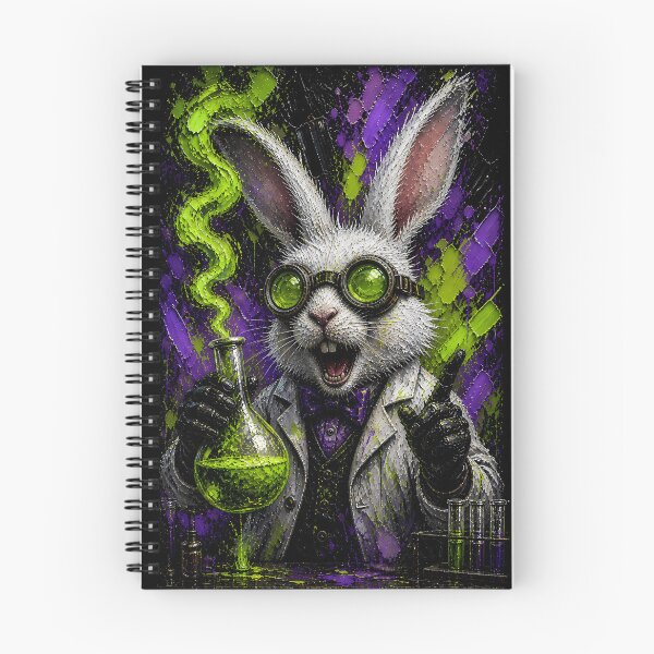 Item preview, Crazy Mad Scientist Bunny Neon Aesthetic Art designed and sold by Vista Atelier.