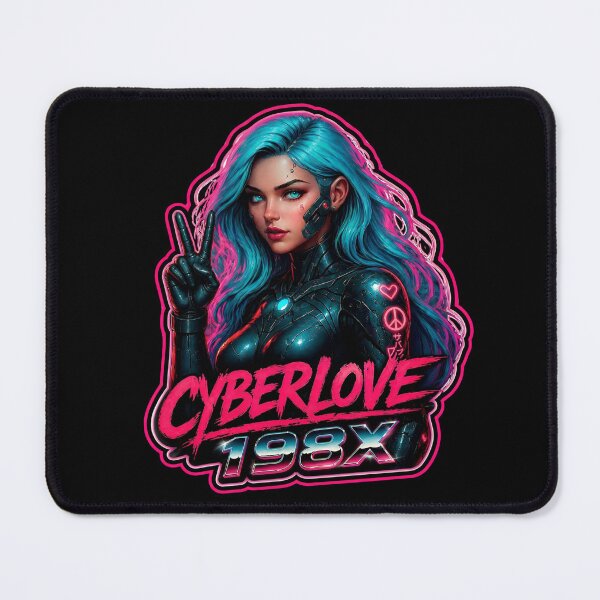 Item preview, Cyberlove 198X Retro Synthwave Girl designed and sold by ROYFOREVER by Yasemin .