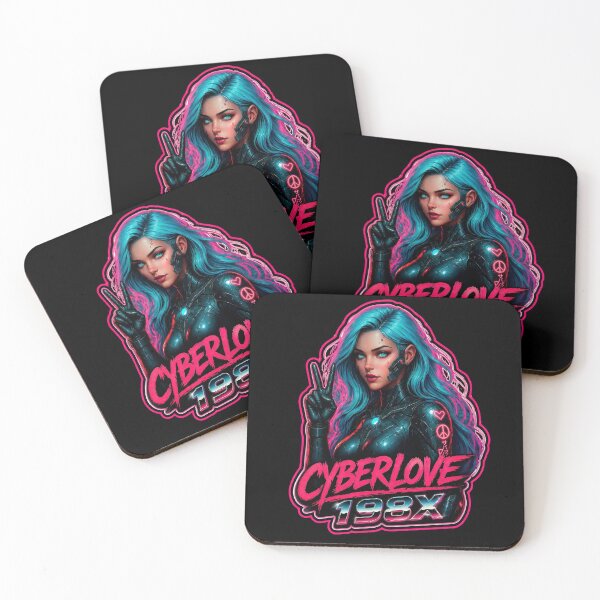 Item preview, Cyberlove 198X Retro Synthwave Girl designed and sold by ROYFOREVER by Yasemin .