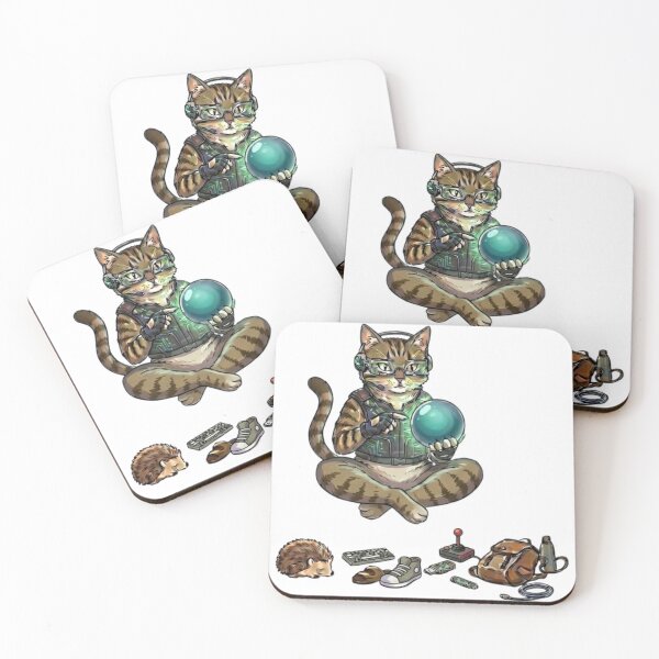 Item preview, Hacker Cat Coding in Cyberpunk Workspace designed and sold by Carrinho21.