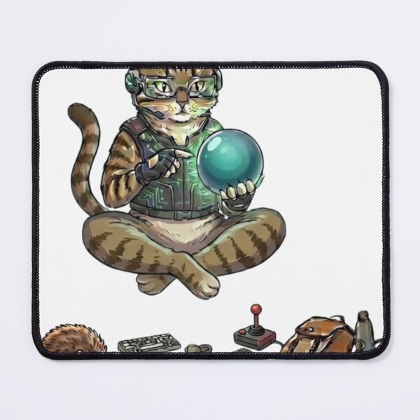 Item preview, Hacker Cat Coding in Cyberpunk Workspace designed and sold by Carrinho21.